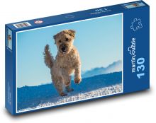 Laufhund im Schnee, Goldendoodle Puzzle 130 Teile - 28,7x20 cm