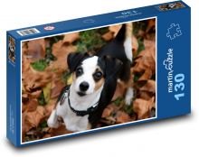 Podzimní radost - pejsek v listí Puzzle 130 dílků - 28,7 x 20 cm