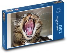 Zívající kočka Puzzle 130 dílků - 28,7 x 20 cm