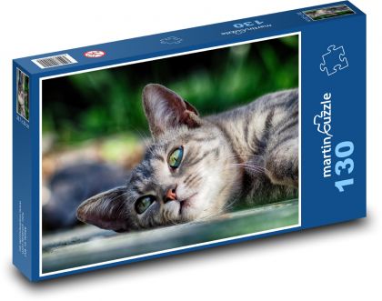 Odpoczywający kot - Puzzle 130 elementów, rozmiar 28,7x20 cm