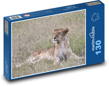 Odpočinek lvice v savaně - puzzle 130 dílků