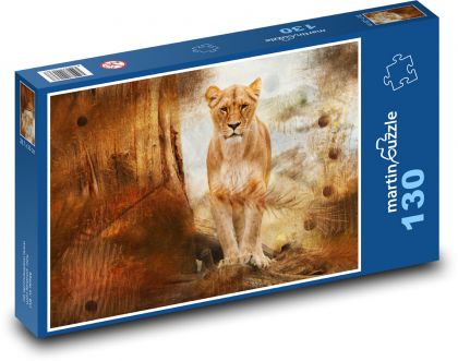 Lion - Puzzle 130 pieces, size 28.7x20 cm 
