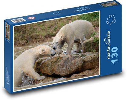 Eisbären im Wasser - Puzzle - 130 Teile