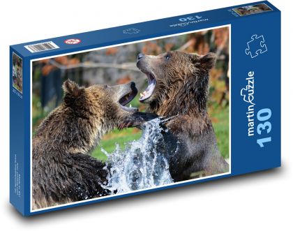 Medvěd grizzly - Puzzle 130 dílků, rozměr 28,7x20 cm