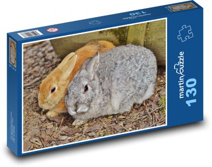 Szary i zardzewiały królik - Puzzle 130 elementów, rozmiar 28,7x20 cm