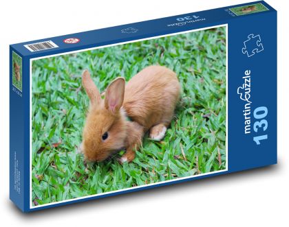 Králik v tráve - Puzzle 130 dielikov, rozmer 28,7x20 cm 