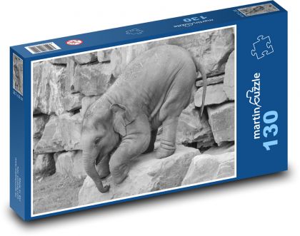 Slon - Puzzle 130 dílků, rozměr 28,7x20 cm