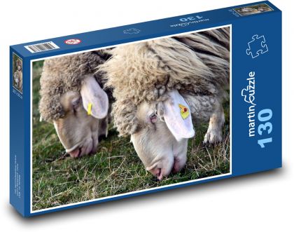 Grasweidende Schafe - Puzzle - 130 Teile