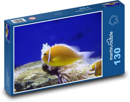 Żółta ryba w akwarium - Puzzle 130 elementów, rozmiar 28,7x20 cm