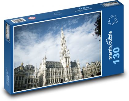 Radnica na námestí Grand Place v Bruseli - Puzzle 130 dielikov, rozmer 28,7x20 cm 