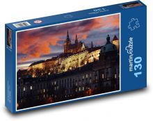 Pražský hrad při západu slunce Puzzle 130 dílků - 28,7 x 20 cm