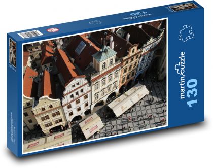 Domy praskie z góry - Puzzle 130 elementów, rozmiar 28,7x20 cm