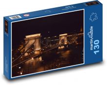 Budapešť - noční most Puzzle 130 dílků - 28,7 x 20 cm