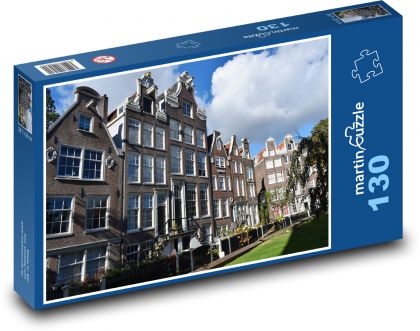 Amsterdam - tradičné holandské domy - Puzzle 130 dielikov, rozmer 28,7x20 cm 