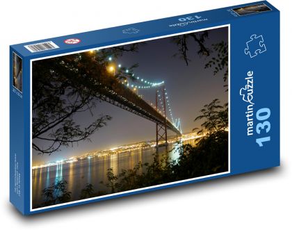 Lisabonský most v noci - Puzzle 130 dielikov, rozmer 28,7x20 cm 
