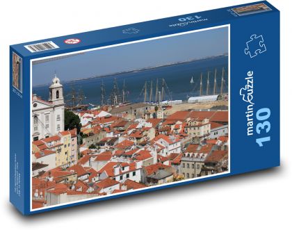 Lisabon - pohled na přístav - puzzle 130 dílků