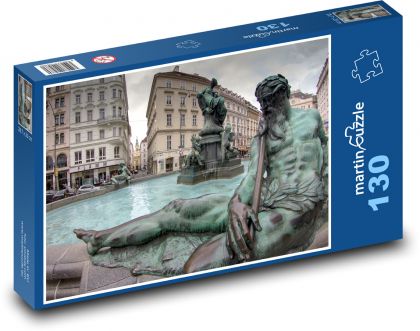 Posągi fontanny w Wiedniu - Puzzle 130 elementów, rozmiar 28,7x20 cm