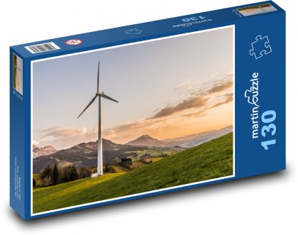 Větrná turbína - Puzzle 130 dílků, rozměr 28,7x20 cm