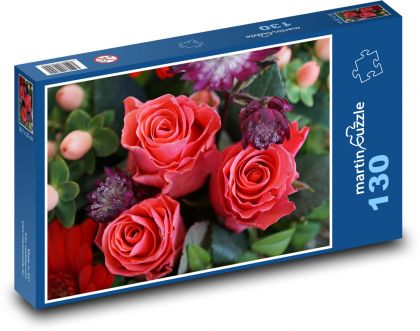 Růže - Puzzle 130 dílků, rozměr 28,7x20 cm