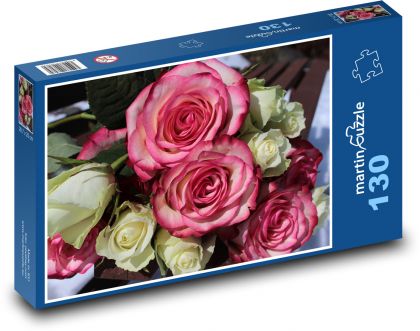 Kvetov - Ruže - Puzzle 130 dielikov, rozmer 28,7x20 cm 