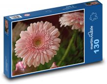 Ružová gerbera - kvet Puzzle 130 dielikov - 28,7 x 20 cm