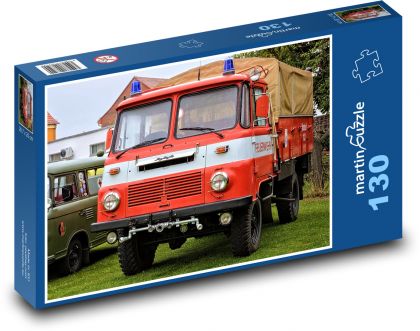 Wóz strażacki - Puzzle 130 elementów, rozmiar 28,7x20 cm