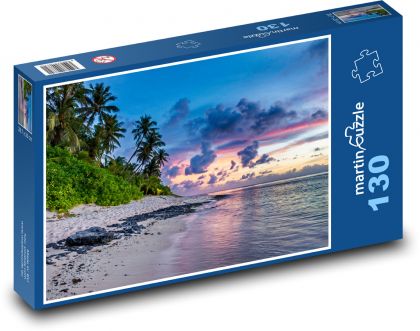 Palmy na písečné pláži - puzzle 130 dílků