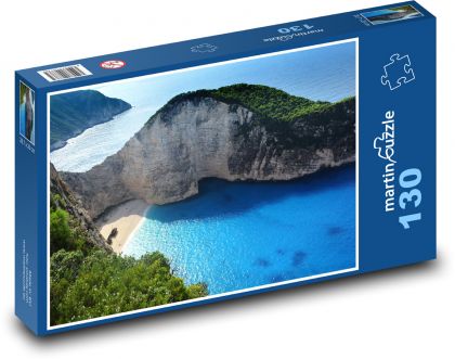 Grécko - pláž Navagio - Puzzle 130 dielikov, rozmer 28,7x20 cm 