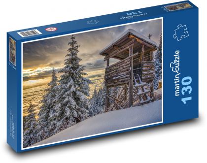 Lavanttal, Korutany, zima - Puzzle 130 dílků, rozměr 28,7x20 cm