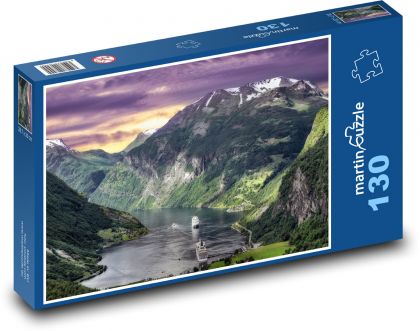 Nórsko - Fjordy, hory - Puzzle 130 dielikov, rozmer 28,7x20 cm 