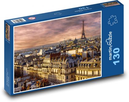 Paryż, wieża Eifellova - Puzzle 130 elementów, rozmiar 28,7x20 cm