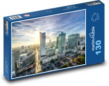 Warszawa, nowoczesne centrum i drapacze chmur Puzzle 130 elementów - 28,7x20 cm