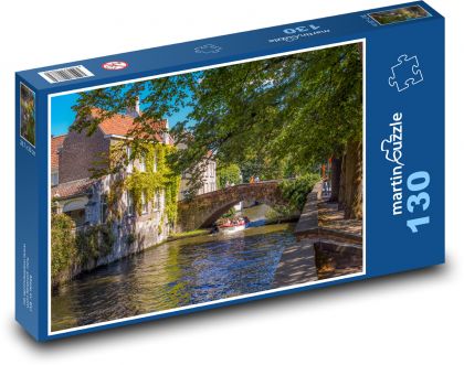Reie River in Bruges, Belgium - Puzzle 130 pieces, size 28.7x20 cm 