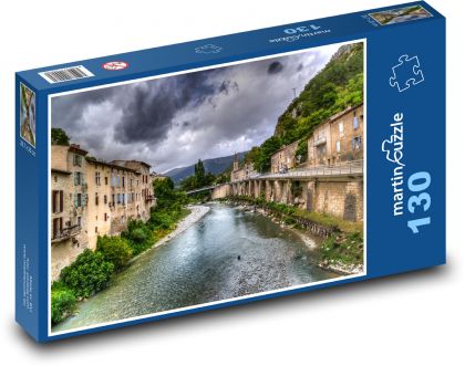 Francja, rzeka, miasto - Puzzle 130 elementów, rozmiar 28,7x20 cm