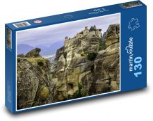 Grécky kláštor - Meteora Puzzle 130 dielikov - 28,7 x 20 cm