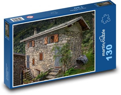 Taliansko - Carnino, kamenný dom - Puzzle 130 dielikov, rozmer 28,7x20 cm 