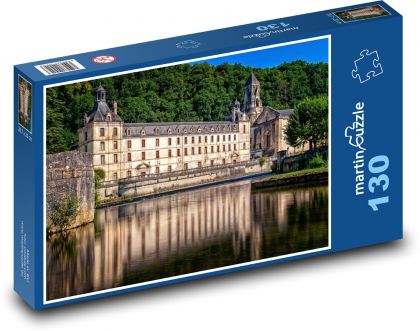 Francúzsky kláštor Brantome - Puzzle 130 dielikov, rozmer 28,7x20 cm 