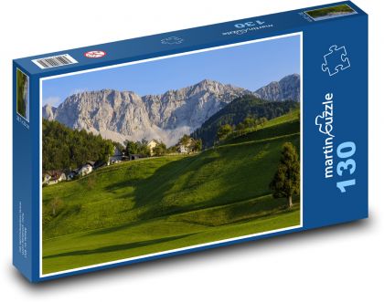 Mountain valley under the Alps - Puzzle 130 pieces, size 28.7x20 cm 