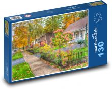 Jesień w mieście Puzzle 130 elementów - 28,7x20 cm