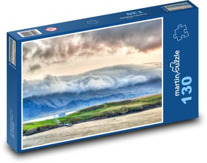 Góry we mgle - Islandia - Puzzle 130 elementów, rozmiar 28,7x20 cm