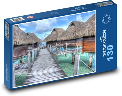 Houses in the water - Bora Bora - Puzzle 130 pieces, size 28.7x20 cm 