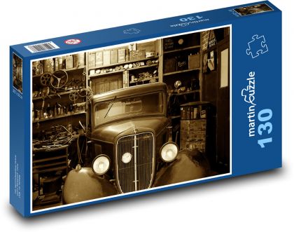 Auto - warsztat - Puzzle 130 elementów, rozmiar 28,7x20 cm