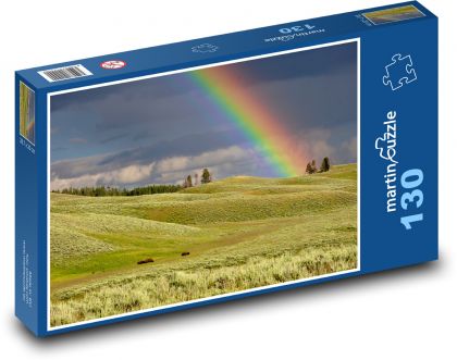 Regenbogen über der Landschaft - Puzzle - 130 Teile