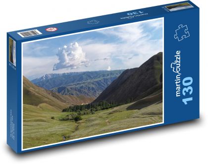 Kirgizsko - hory - Puzzle 130 dielikov, rozmer 28,7x20 cm 
