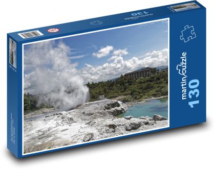 Nový Zéland - Pohutu Geyser - Puzzle 130 dílků, rozměr 28,7x20 cm