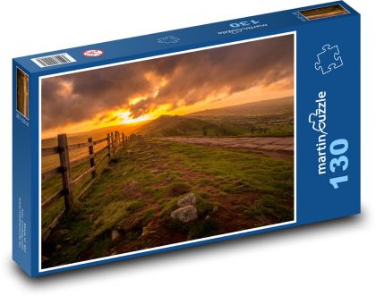 Horský hřeben při západu slunce - puzzle 130 dílků