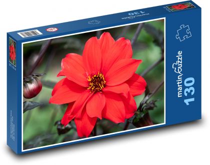 červená kvetina - Puzzle 130 dielikov, rozmer 28,7x20 cm 