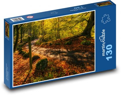 Příroda, podzim, cesta - Puzzle 130 dílků, rozměr 28,7x20 cm
