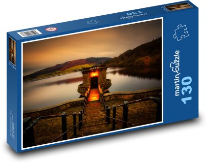 Hráz, voda, přehrada - Puzzle 130 dílků, rozměr 28,7x20 cm