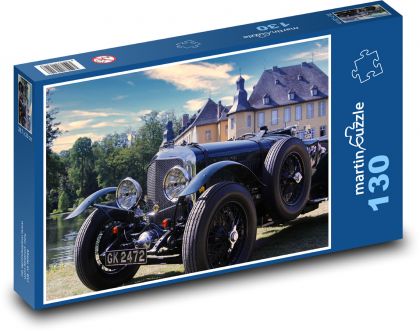 Auto veterán u zámku - puzzle 130 dílků